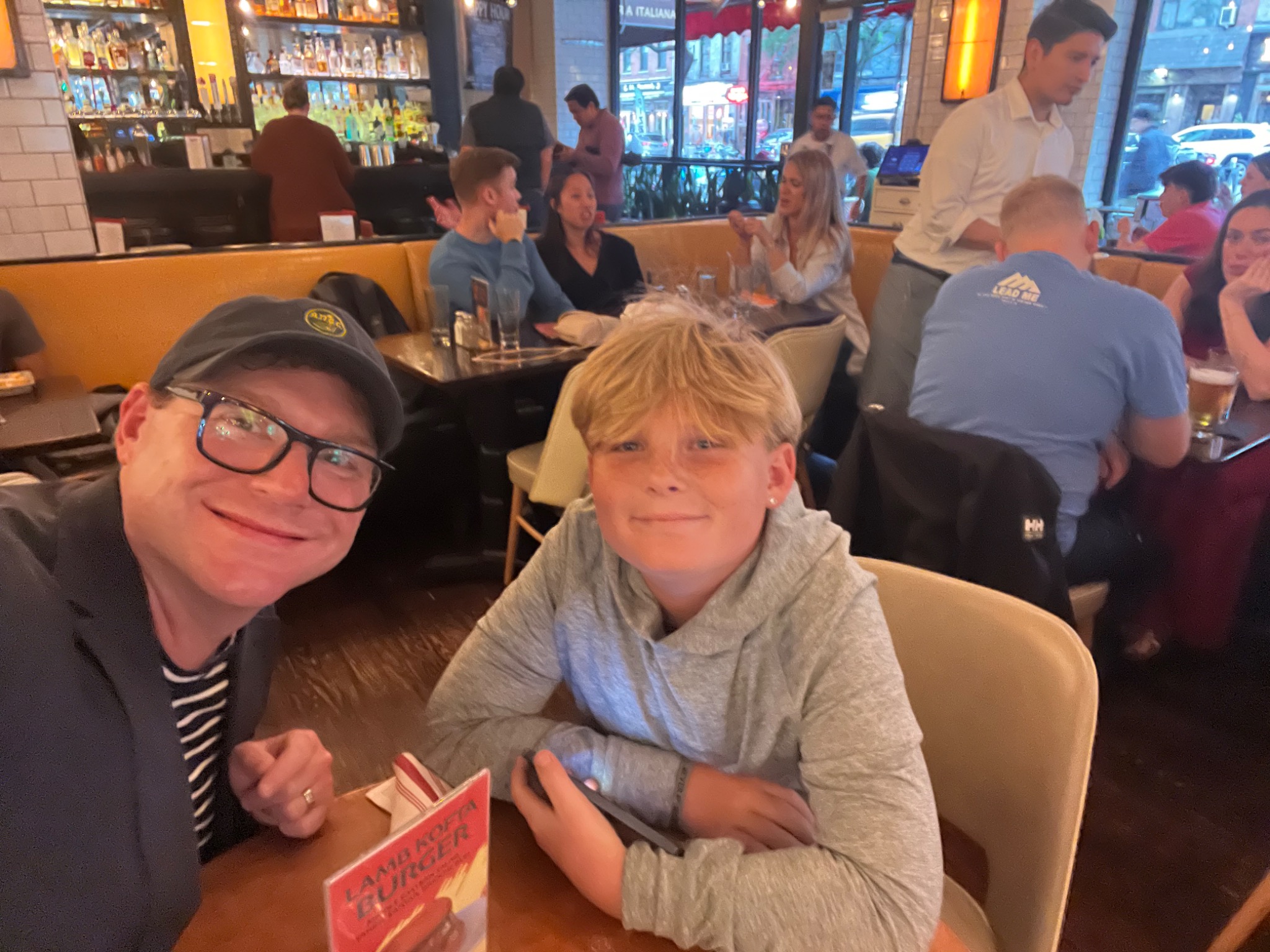 Founder of Clean Round with his nephew at dinner, adding a personal face to the business.